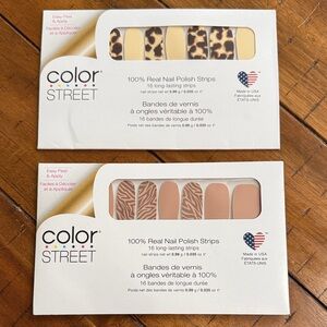 Color Street All Wild Up and Show and Shell Real Nail Polish Strips NEW